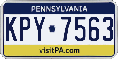 PA license plate KPY7563