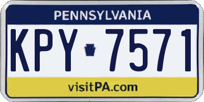 PA license plate KPY7571