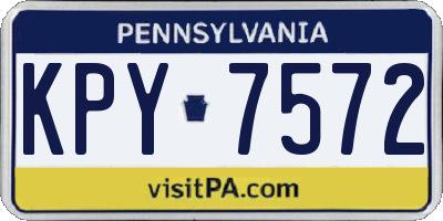 PA license plate KPY7572