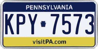 PA license plate KPY7573