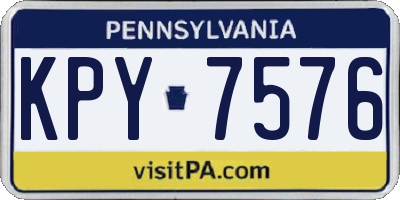 PA license plate KPY7576
