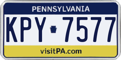 PA license plate KPY7577