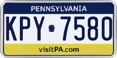 PA license plate KPY7580