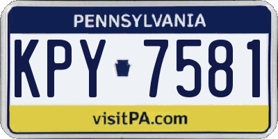PA license plate KPY7581