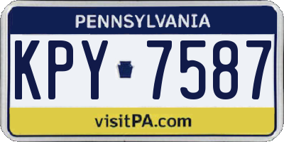 PA license plate KPY7587