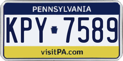 PA license plate KPY7589
