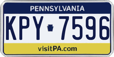 PA license plate KPY7596
