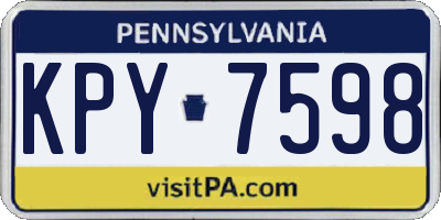 PA license plate KPY7598