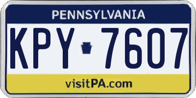 PA license plate KPY7607