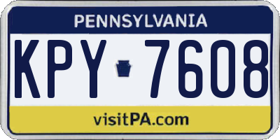 PA license plate KPY7608