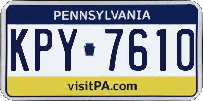 PA license plate KPY7610