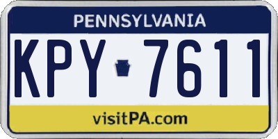 PA license plate KPY7611
