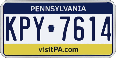 PA license plate KPY7614