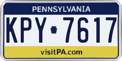 PA license plate KPY7617