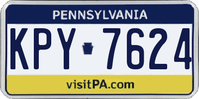 PA license plate KPY7624