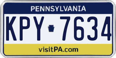 PA license plate KPY7634