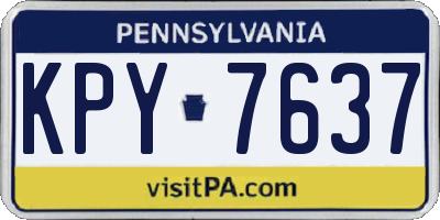 PA license plate KPY7637