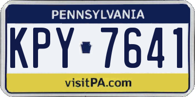 PA license plate KPY7641