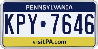 PA license plate KPY7646
