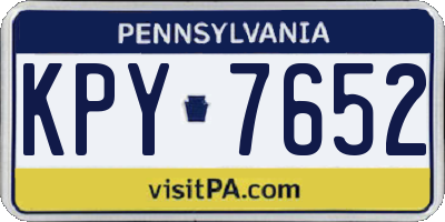 PA license plate KPY7652