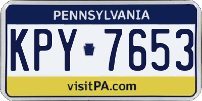 PA license plate KPY7653