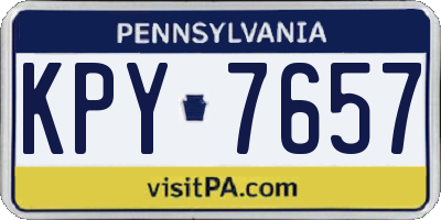 PA license plate KPY7657