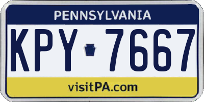 PA license plate KPY7667