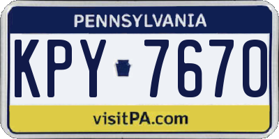 PA license plate KPY7670