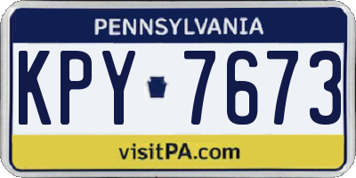 PA license plate KPY7673