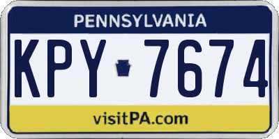 PA license plate KPY7674
