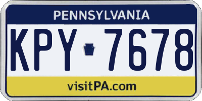 PA license plate KPY7678