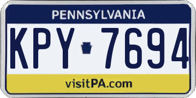 PA license plate KPY7694