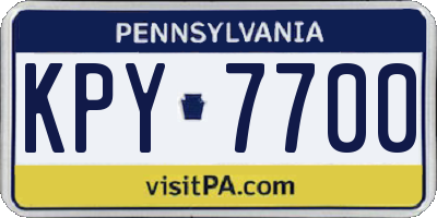 PA license plate KPY7700