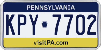 PA license plate KPY7702