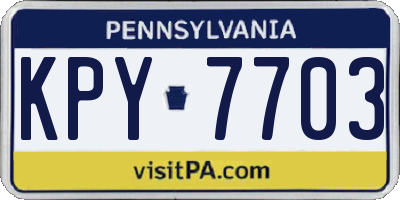 PA license plate KPY7703