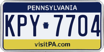 PA license plate KPY7704