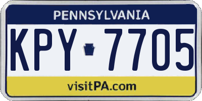 PA license plate KPY7705
