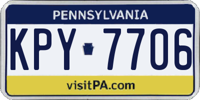 PA license plate KPY7706