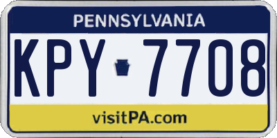 PA license plate KPY7708