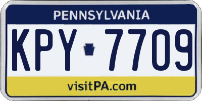 PA license plate KPY7709