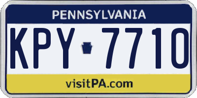 PA license plate KPY7710
