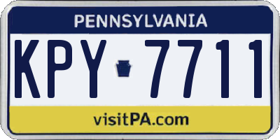 PA license plate KPY7711