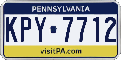 PA license plate KPY7712