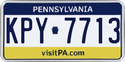 PA license plate KPY7713