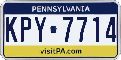 PA license plate KPY7714