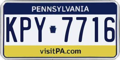 PA license plate KPY7716