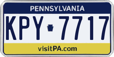 PA license plate KPY7717