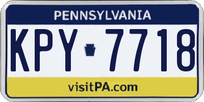 PA license plate KPY7718