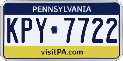 PA license plate KPY7722