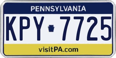 PA license plate KPY7725